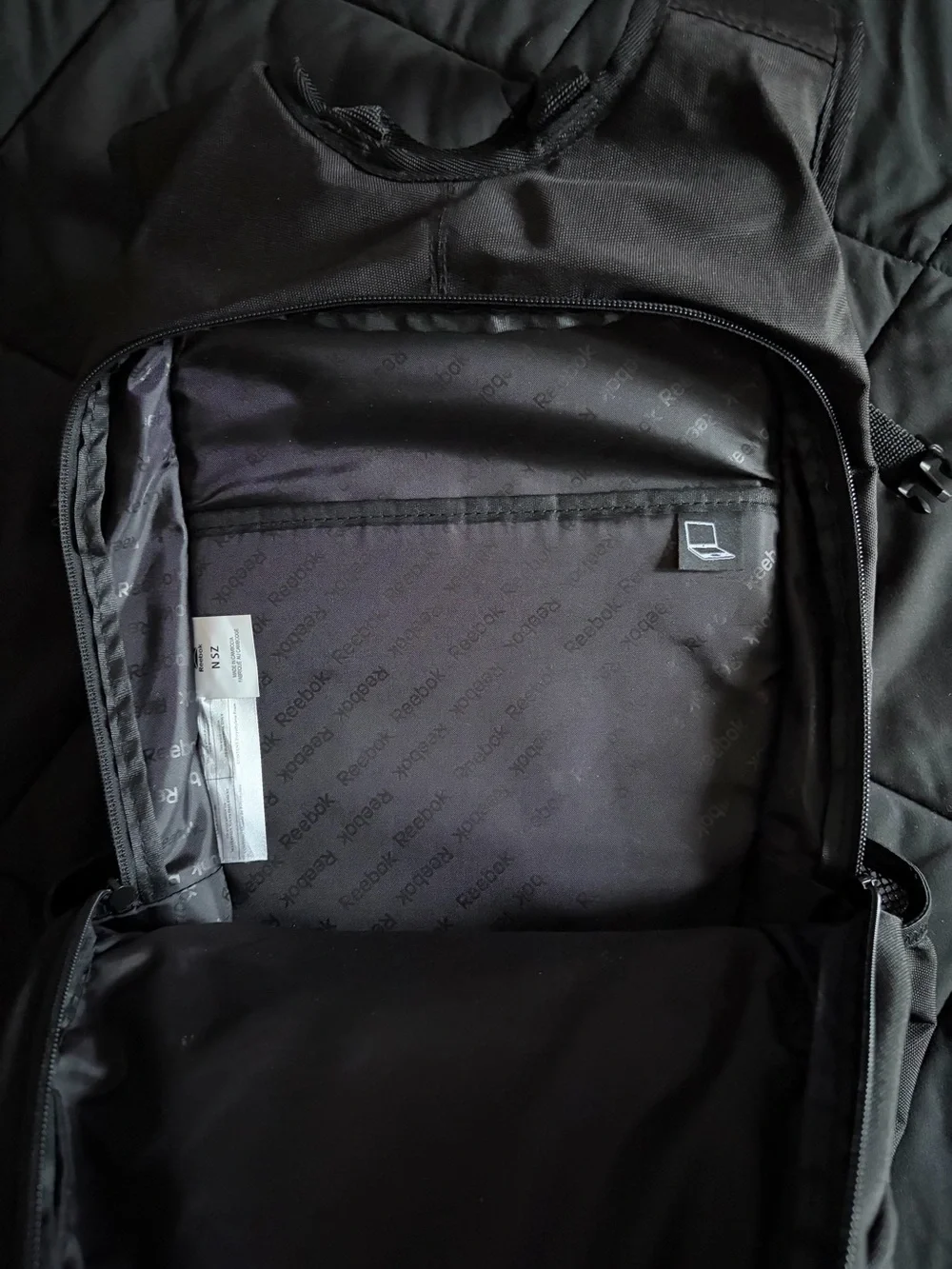 Reebok Black Bungee Front Pocket Backpack